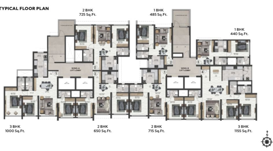 Arihant-Niwara-Sky-Gallery-Typical-Floor-Plan